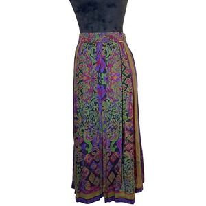 VTG GEIGER Austria 100% Wool Pleated Skirt Long A Line Cottagecore Lined EU 36/6